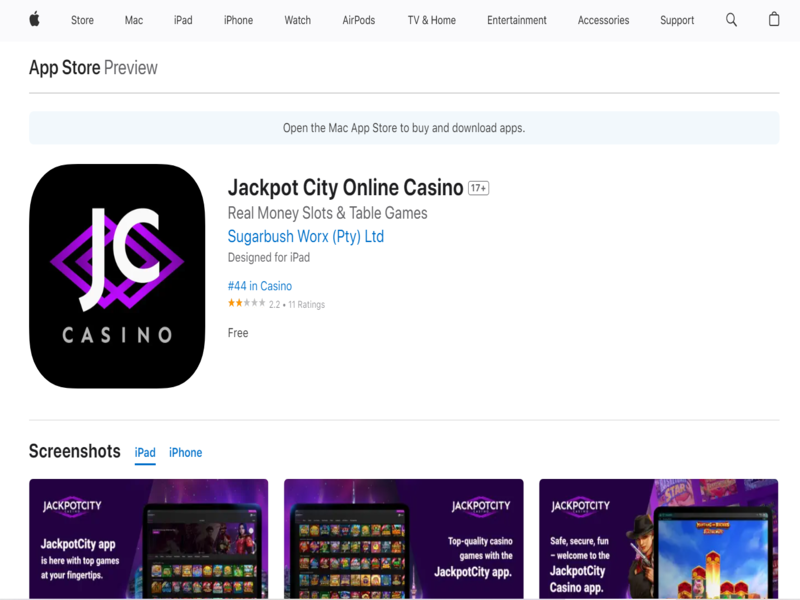 Laden Sie die Jackpotcity Casino-App für iOS herunter